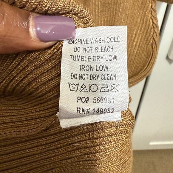NWT Fashion Nova Tamara Camel Ribbed Knit Sweater Maxi Bodycon Dress Size XL - Picture 13 of 16